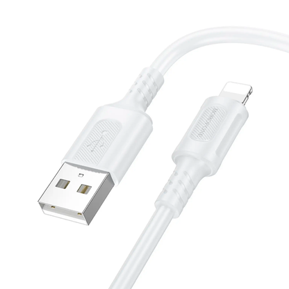Cable Borofone BX111 USB-A a Lightning 2.4A Blanco 1m